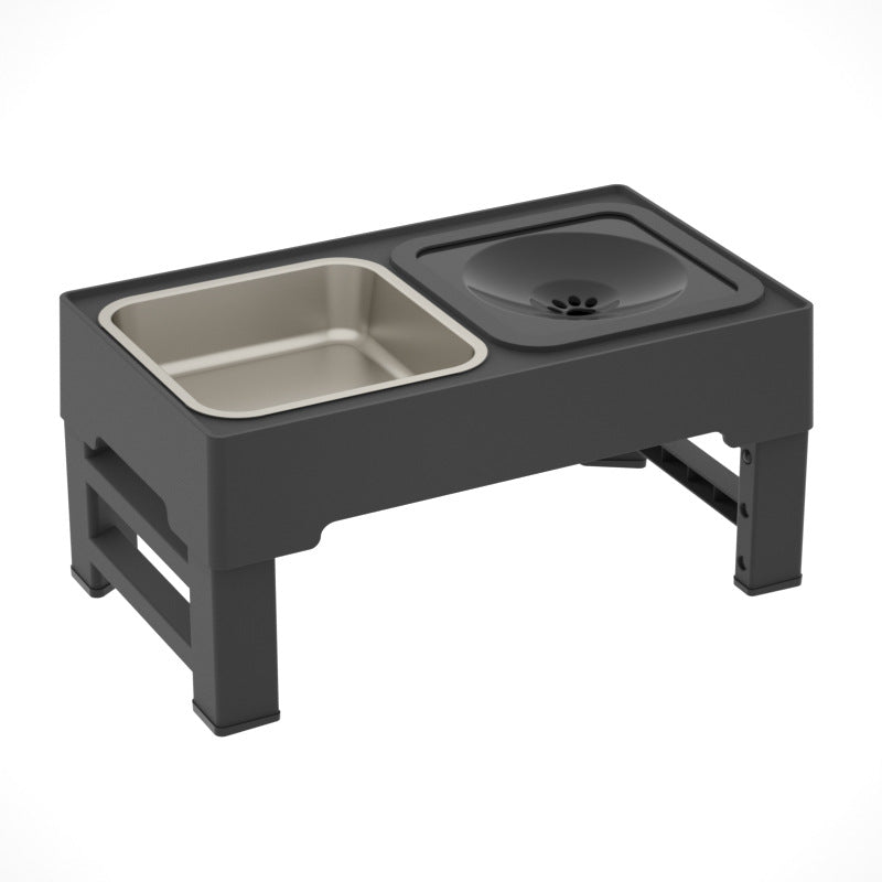Adjustable Height Pet Double Stainless Feeding Bowl Stand