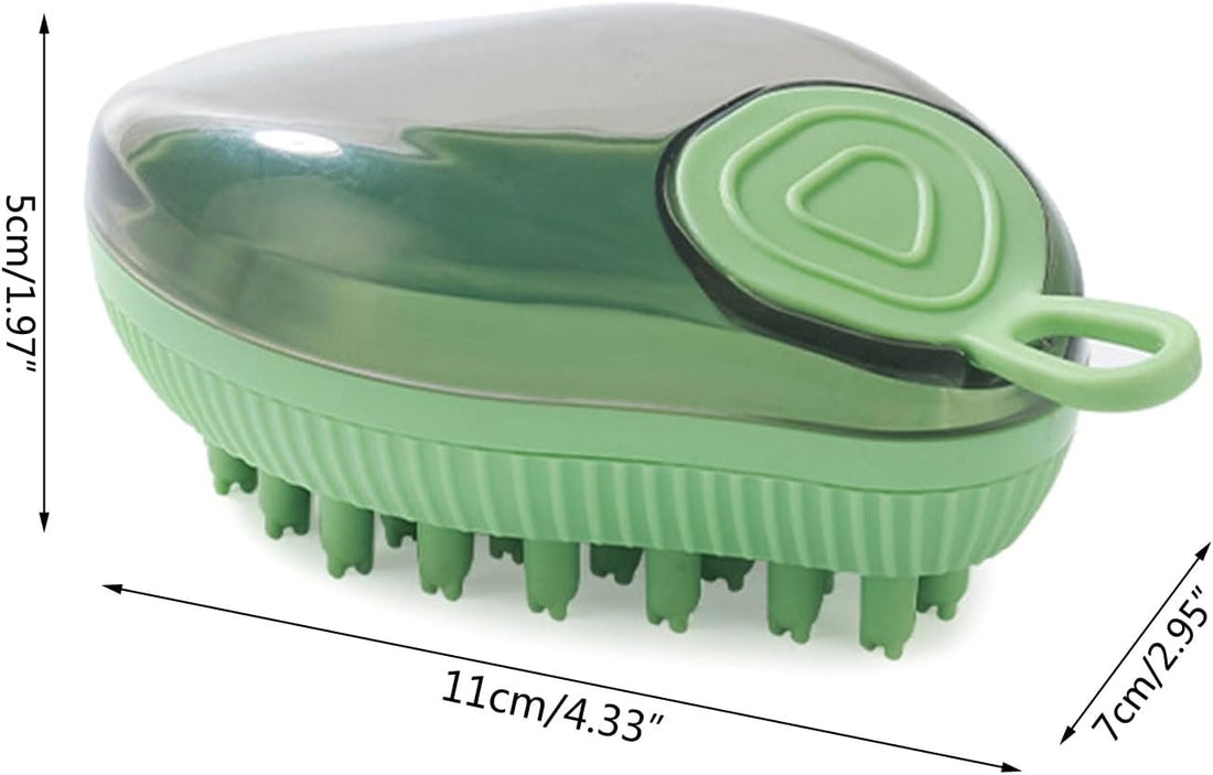 Silicone Pet Bath Brush Shampoo Dispenser Grooming Tool