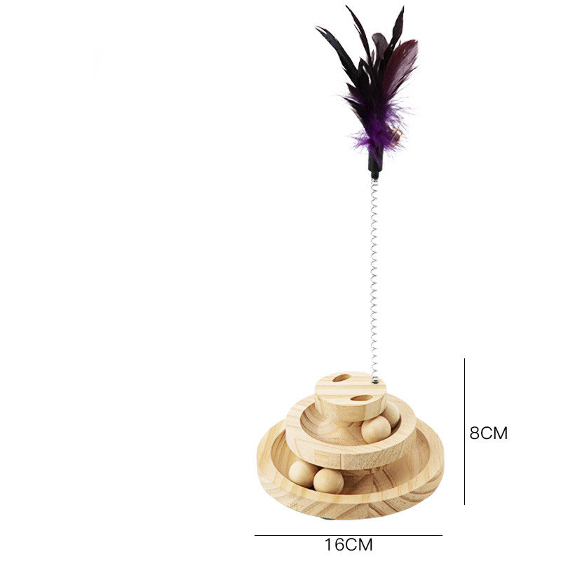 Solid Wood Pet Turntable Bite-Resistant Interactive Toy