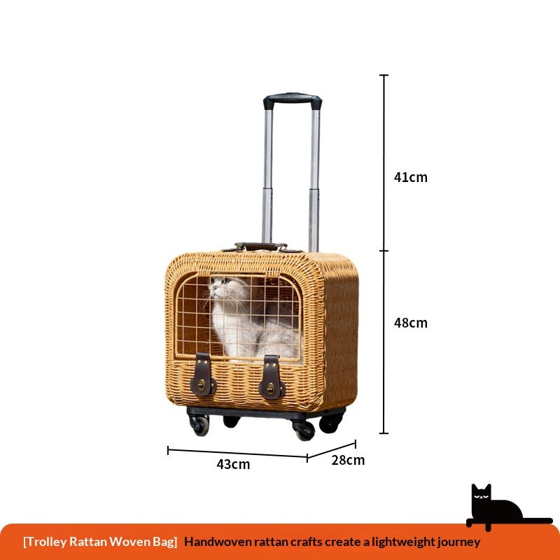 Portable Woven Pet Carrier With Ventilation And Handle