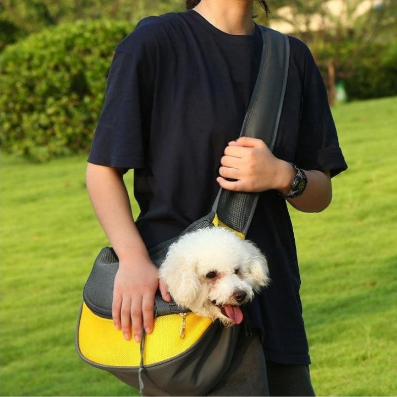 Outdoor Travel Mesh Pet Carrier Single Shoulder Sling Bag