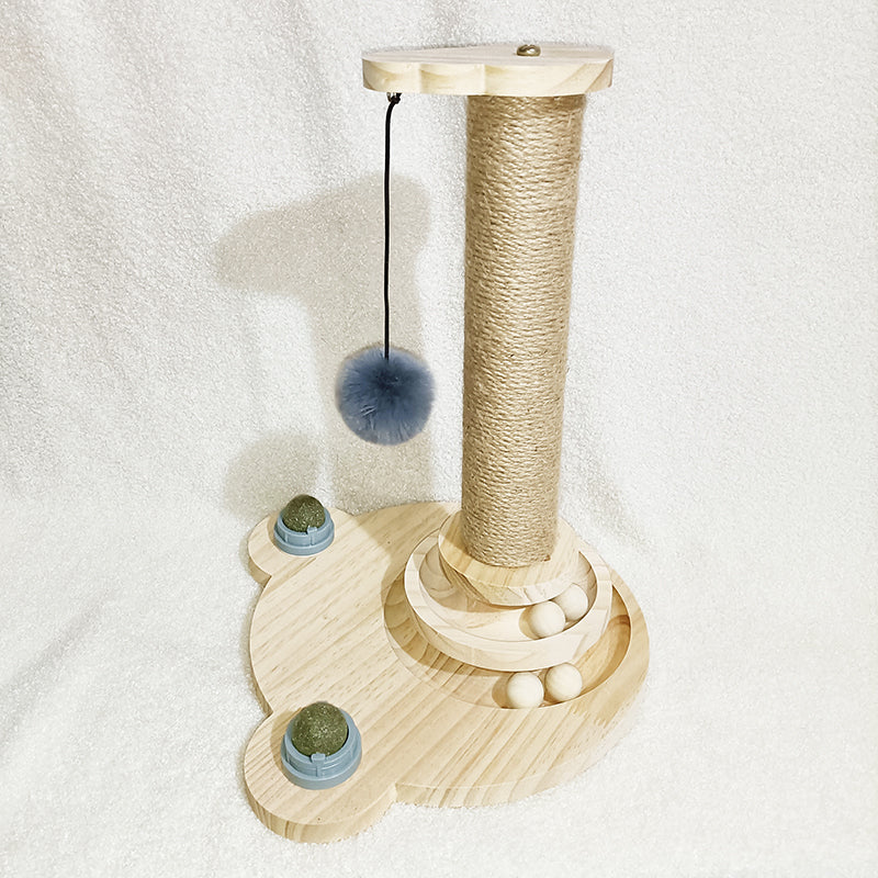 Solid Wood Pet Turntable Bite-Resistant Interactive Toy