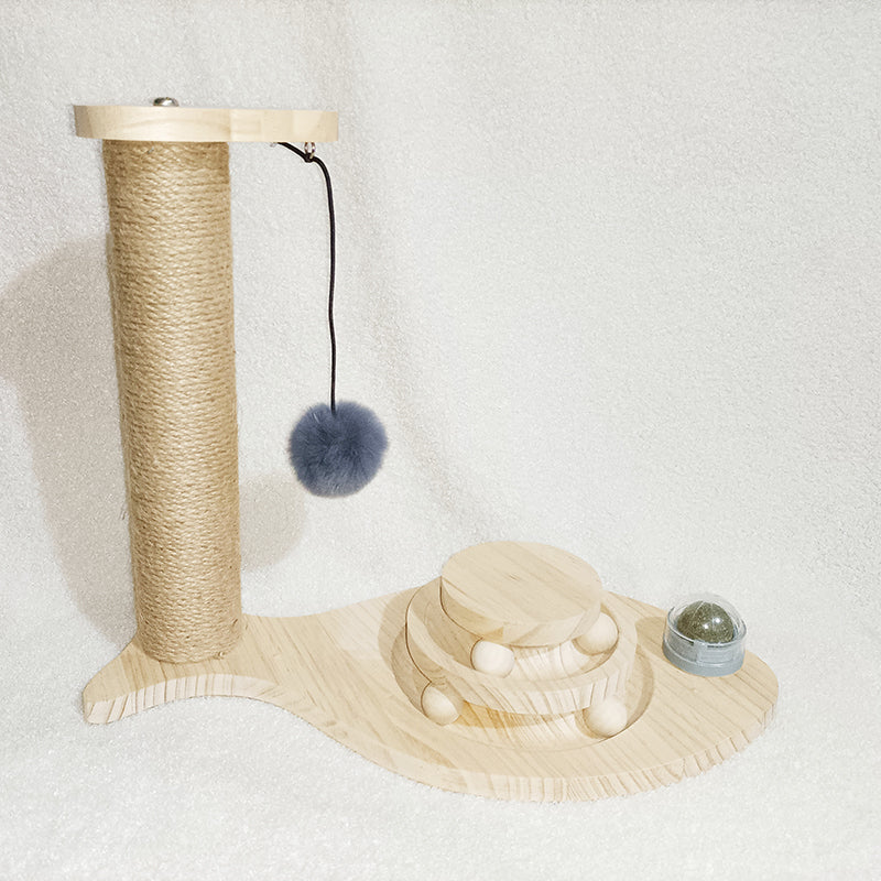 Solid Wood Pet Turntable Bite-Resistant Interactive Toy