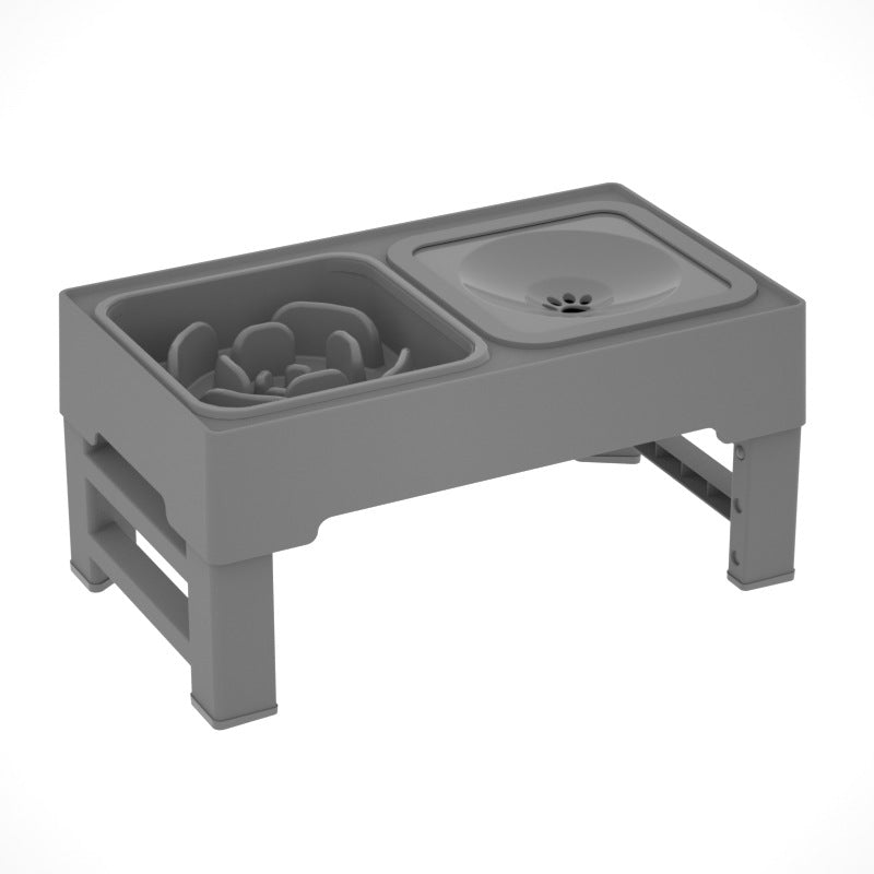 Adjustable Height Pet Double Stainless Feeding Bowl Stand