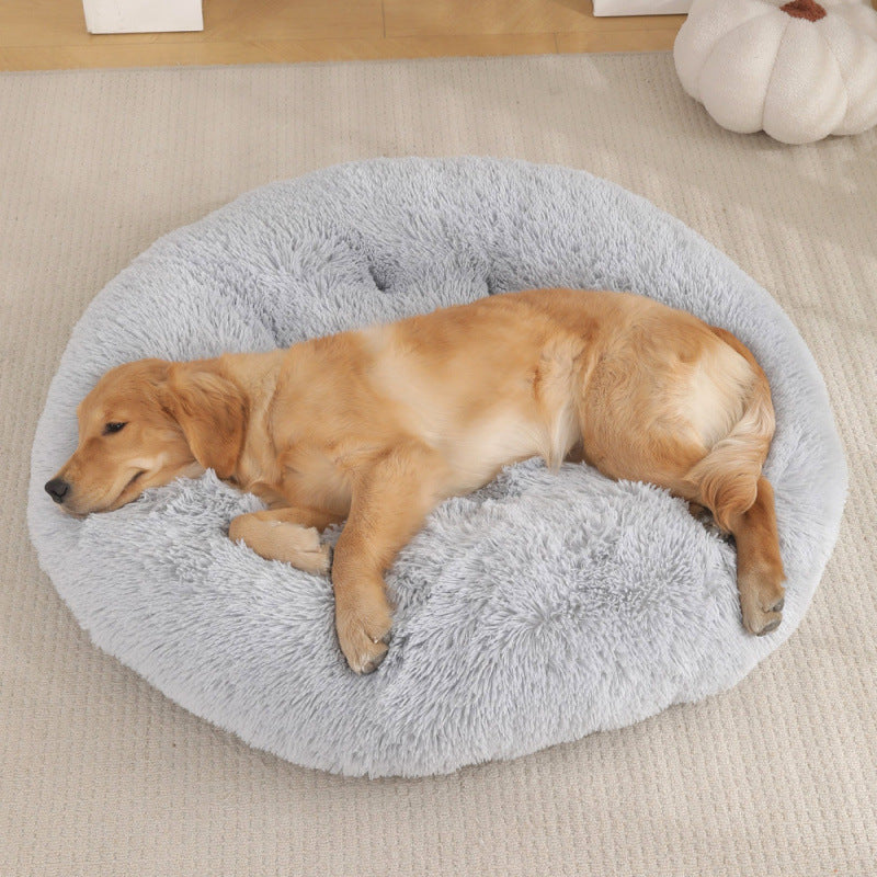 Round Plush Pet Bed Soft Warm Sleeping Mat