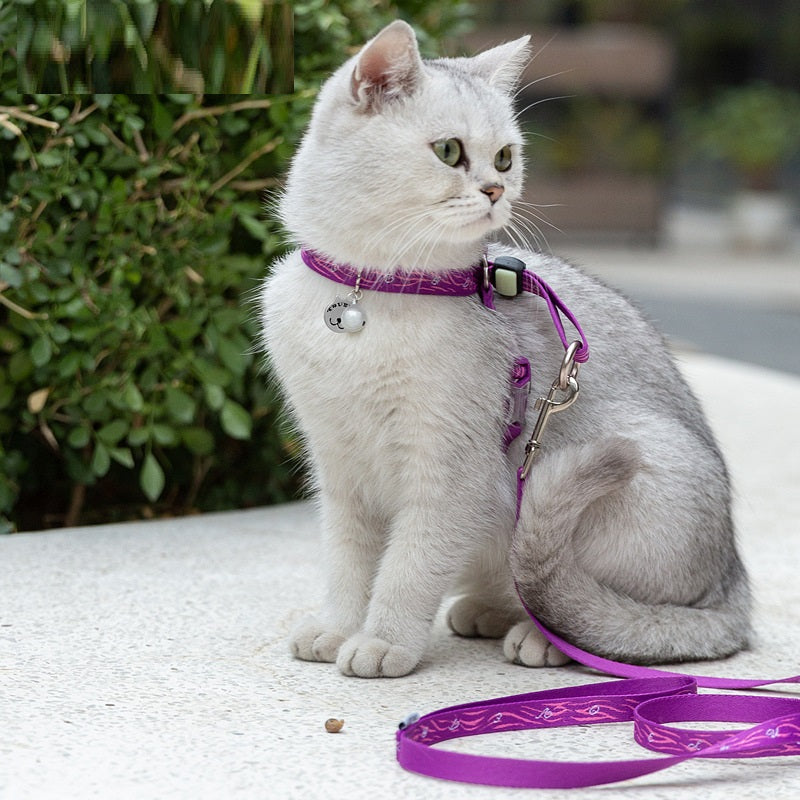 Pet Harness Vest With Bell And Adjustable Leash