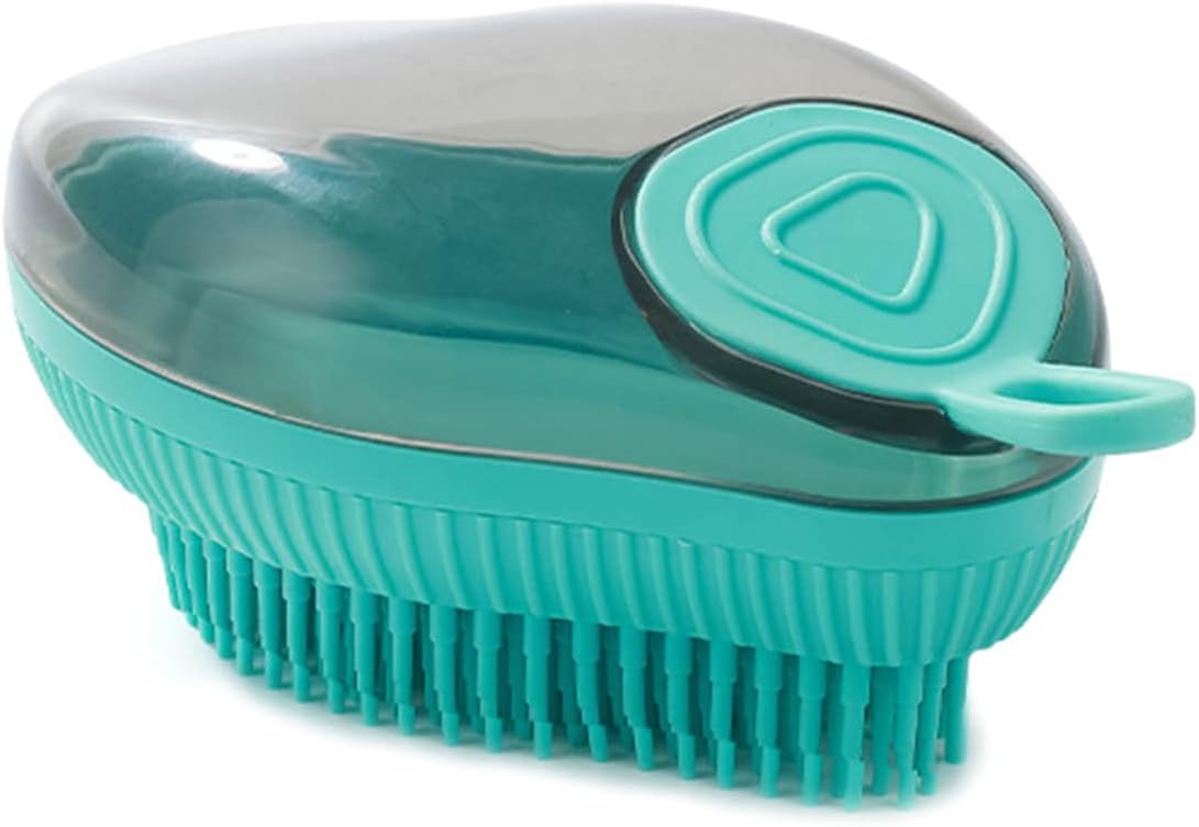 Silicone Pet Bath Brush Shampoo Dispenser Grooming Tool