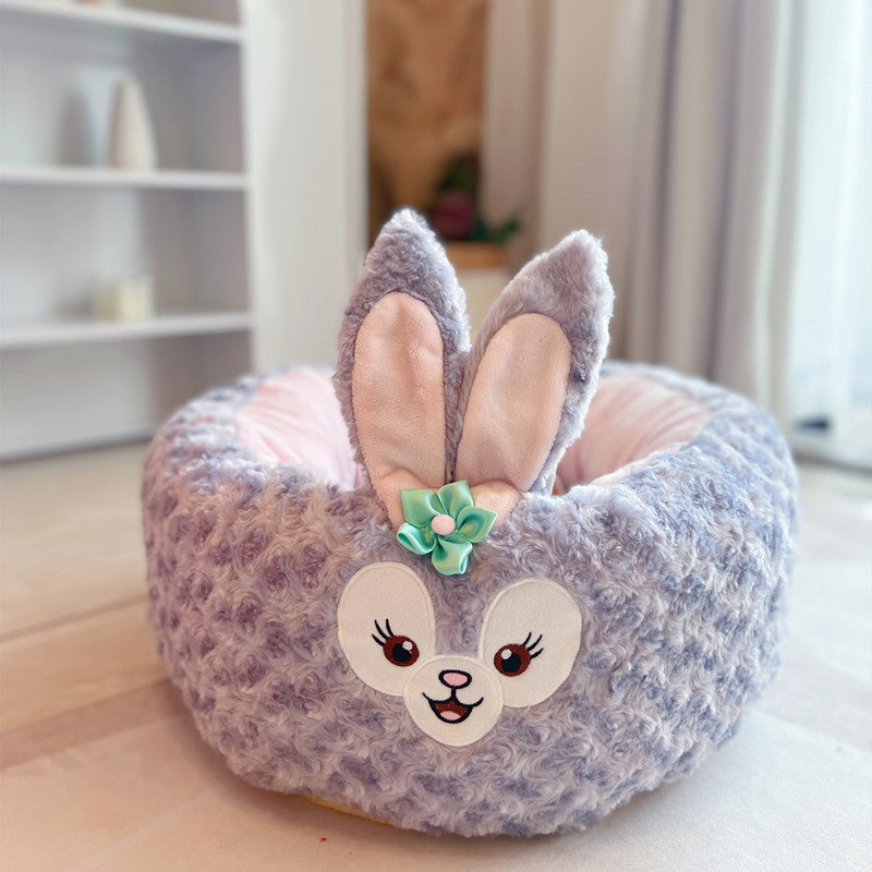 Pet Cartoon Plush Round Four Seasons Universal Nest Bed