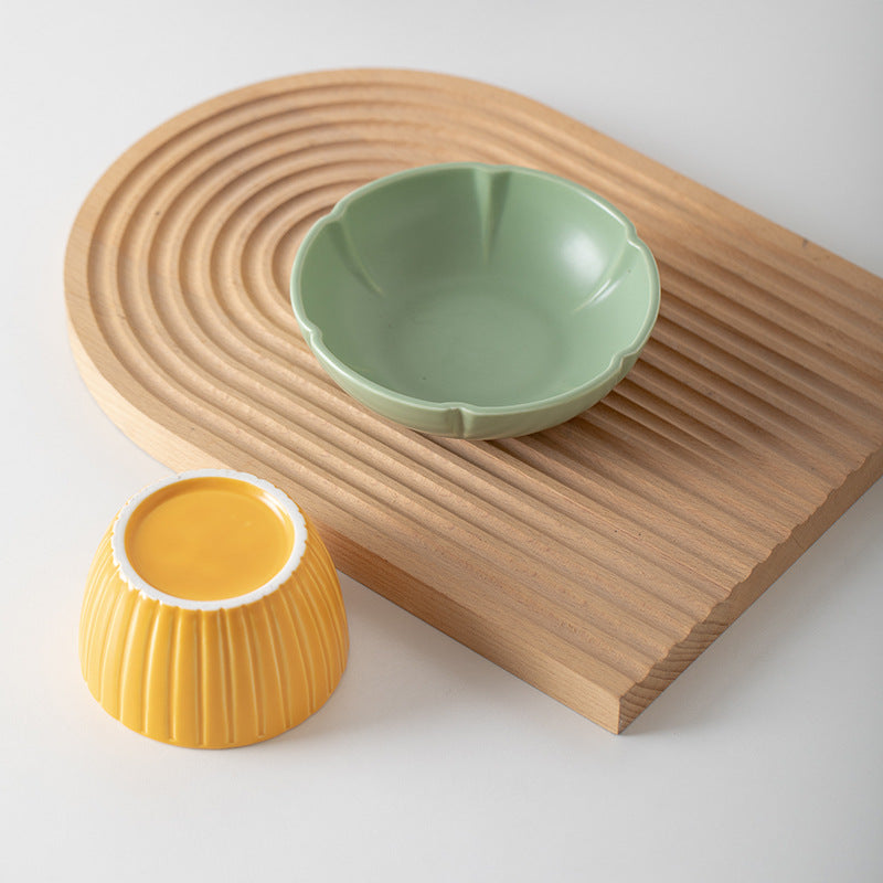 Pet Macaron Candy Color Ceramic Feeding Bowl