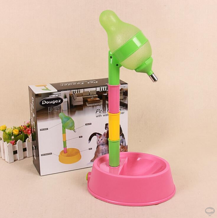Pet Automatic Water Dispenser Adjustable Height Bowl Feeder Fountain