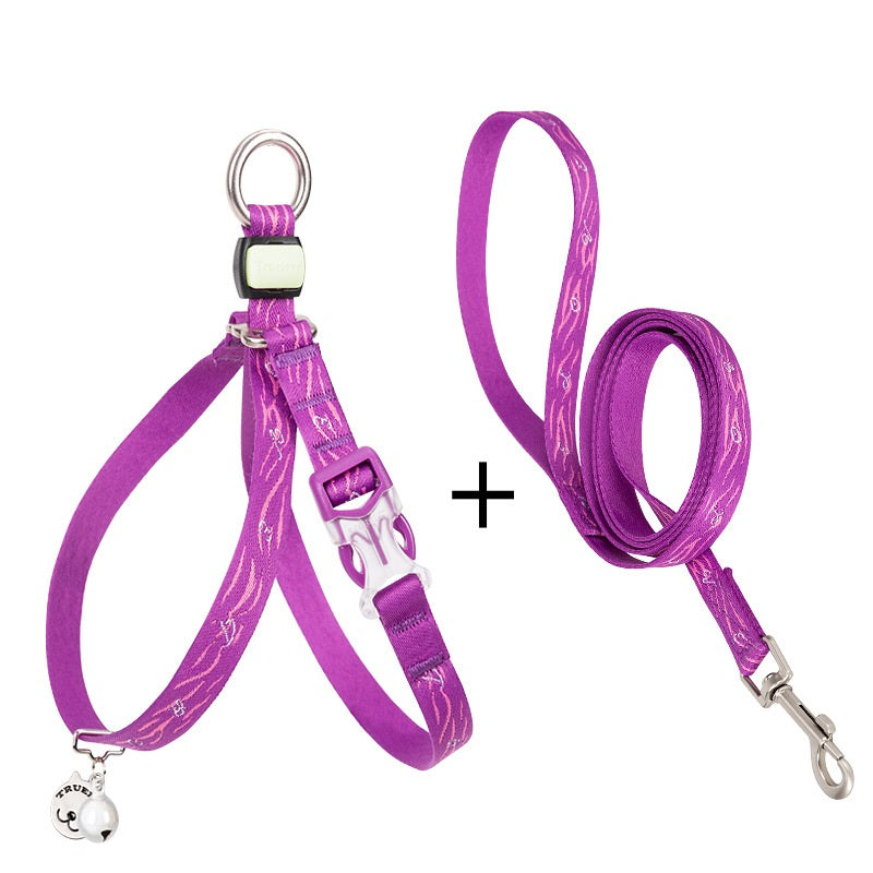 Pet Harness Vest With Bell And Adjustable Leash