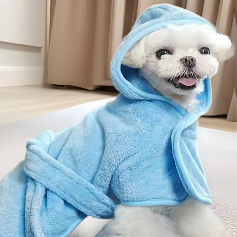 Pet Wearable Bath Towel Coral Fleece Thickened Robe