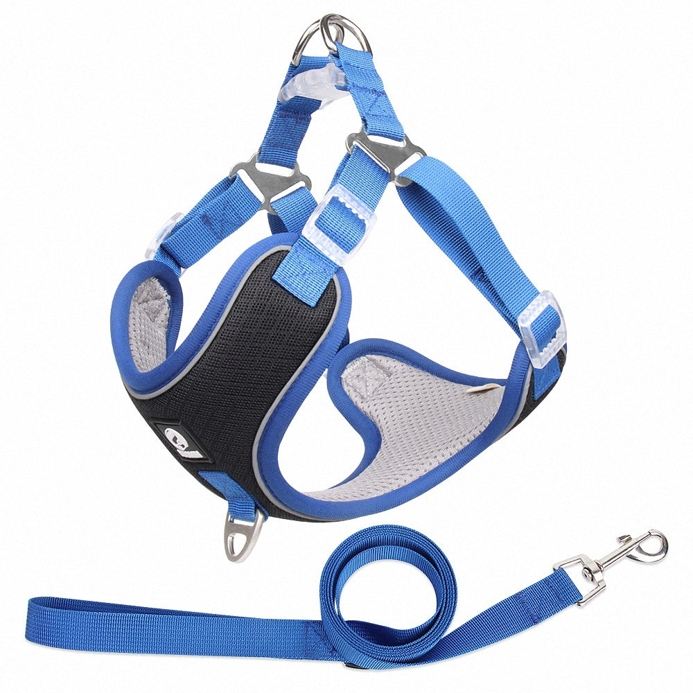 Pet Breathable Adjustable Harness With Leash Set