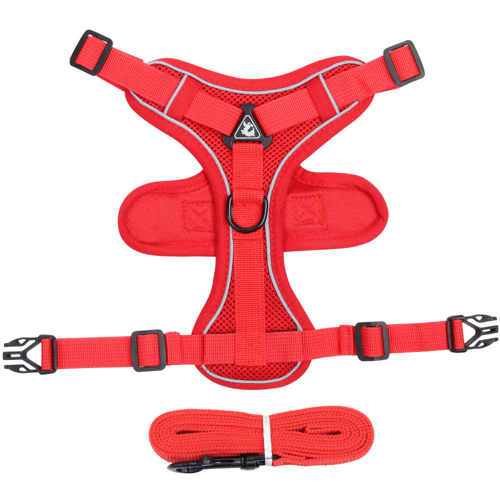 Pet Harness Vest Adjustable Chest Strap With Leash