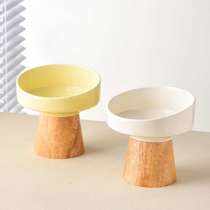Pet Ceramic Elevated Feeding Bowl Food Water Dish