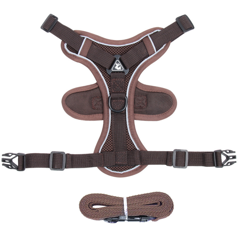 Pet Harness Vest Adjustable Chest Strap With Leash