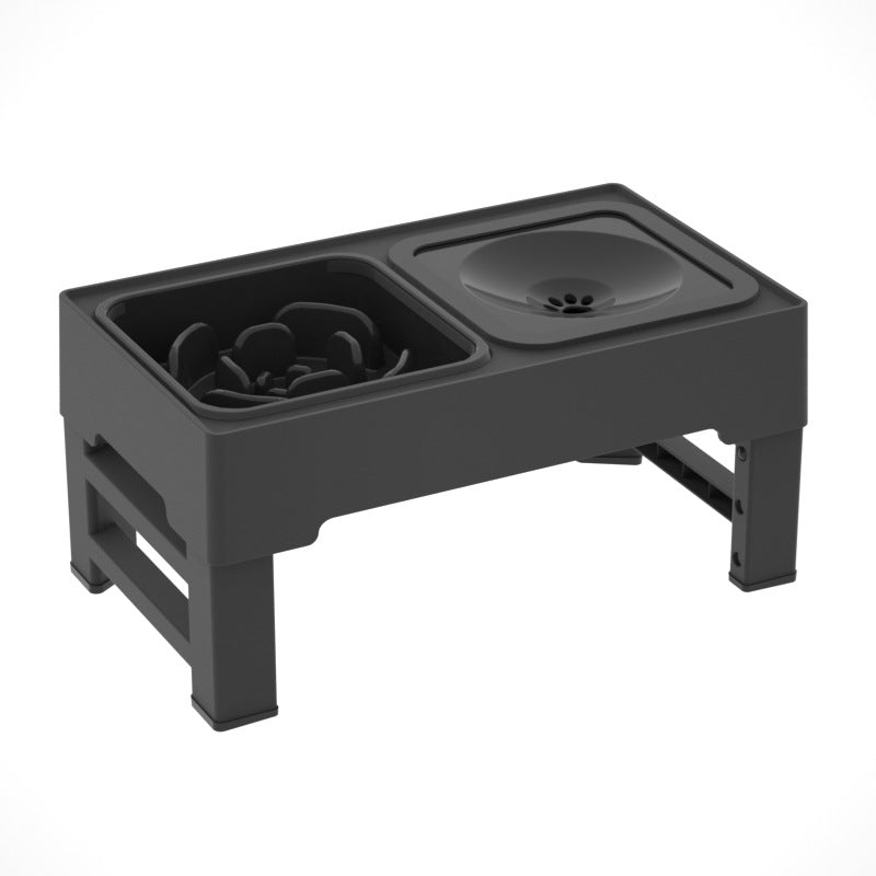 Adjustable Height Pet Double Stainless Feeding Bowl Stand