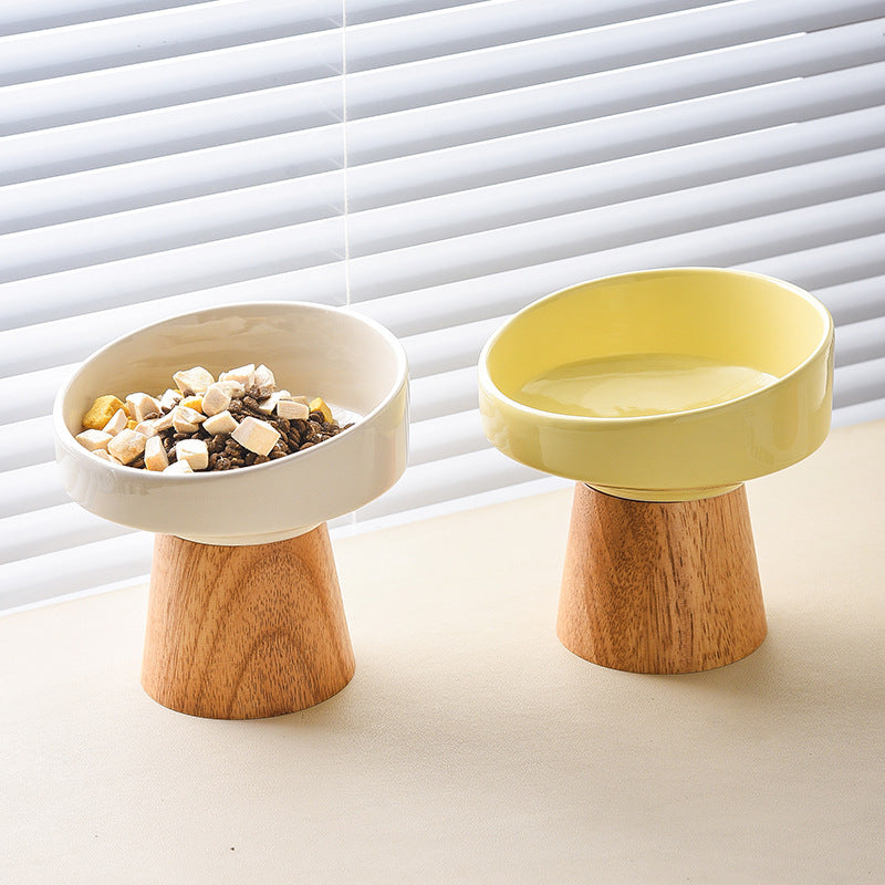 Pet Ceramic Elevated Feeding Bowl Food Water Dish