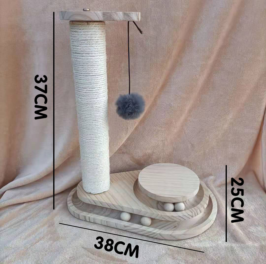Solid Wood Pet Turntable Bite-Resistant Interactive Toy