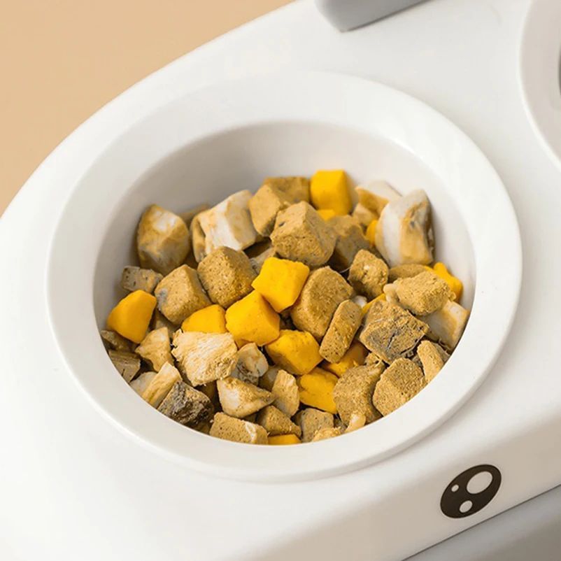 Pet Duck Design Double Bowl Plastic Feeding Tray
