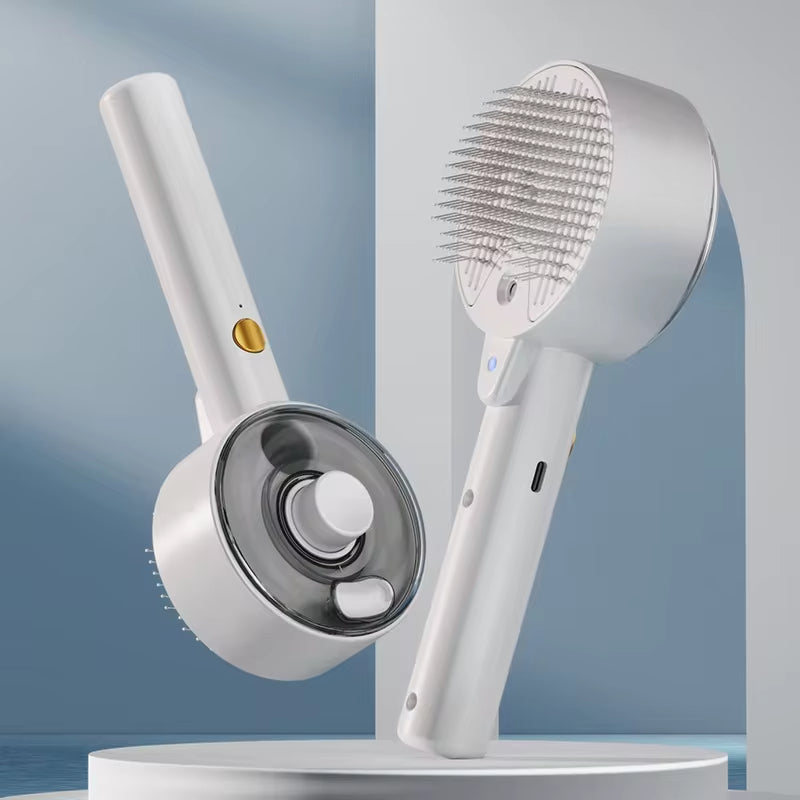 Electric Pet Steam Brush 3-in-1 Grooming And Massage Tool