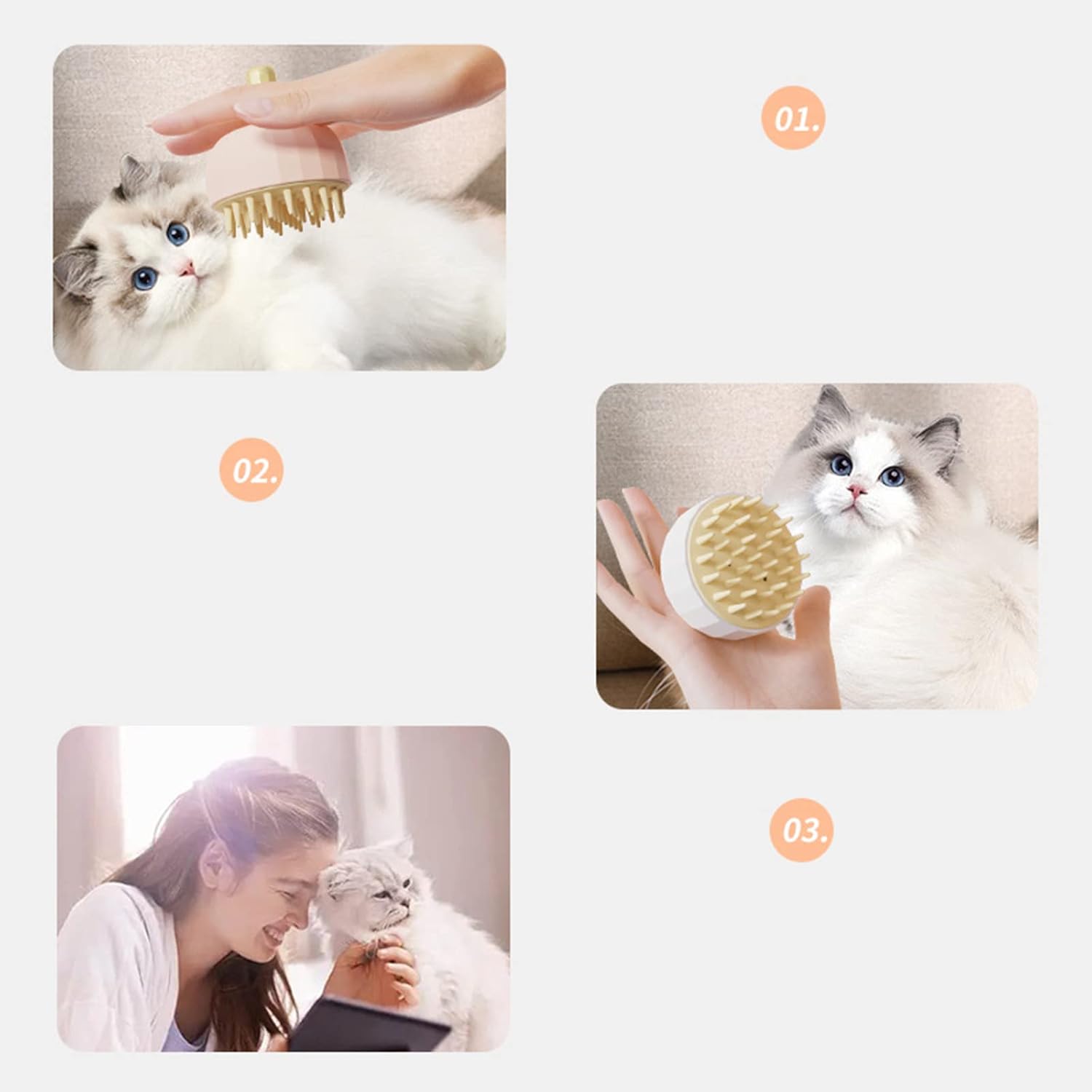 Pet Bath Shampoo Massage Brush Grooming Cleaning Tool