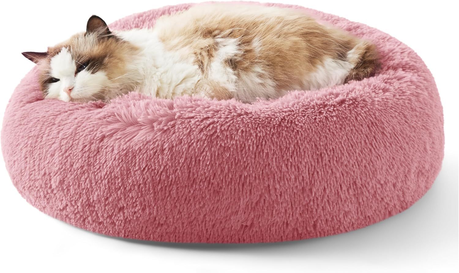 Pet Solid Color Non-Slip Round Plush Bed