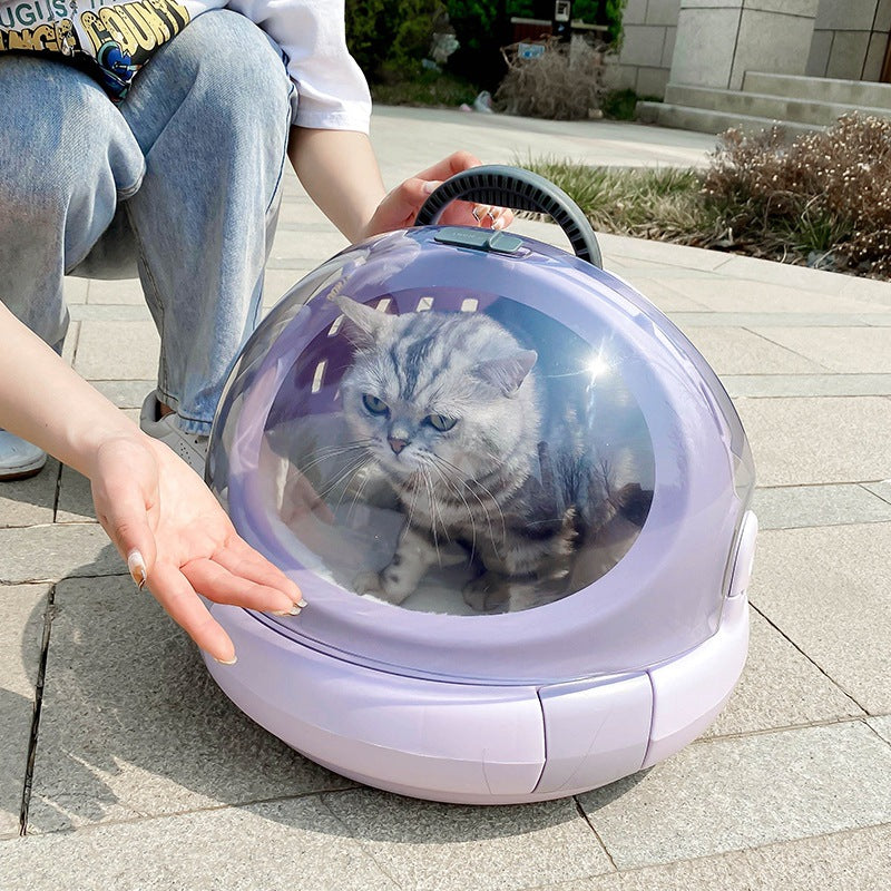 Pet Carrier Space Capsule With Panoramic Window And Cushion