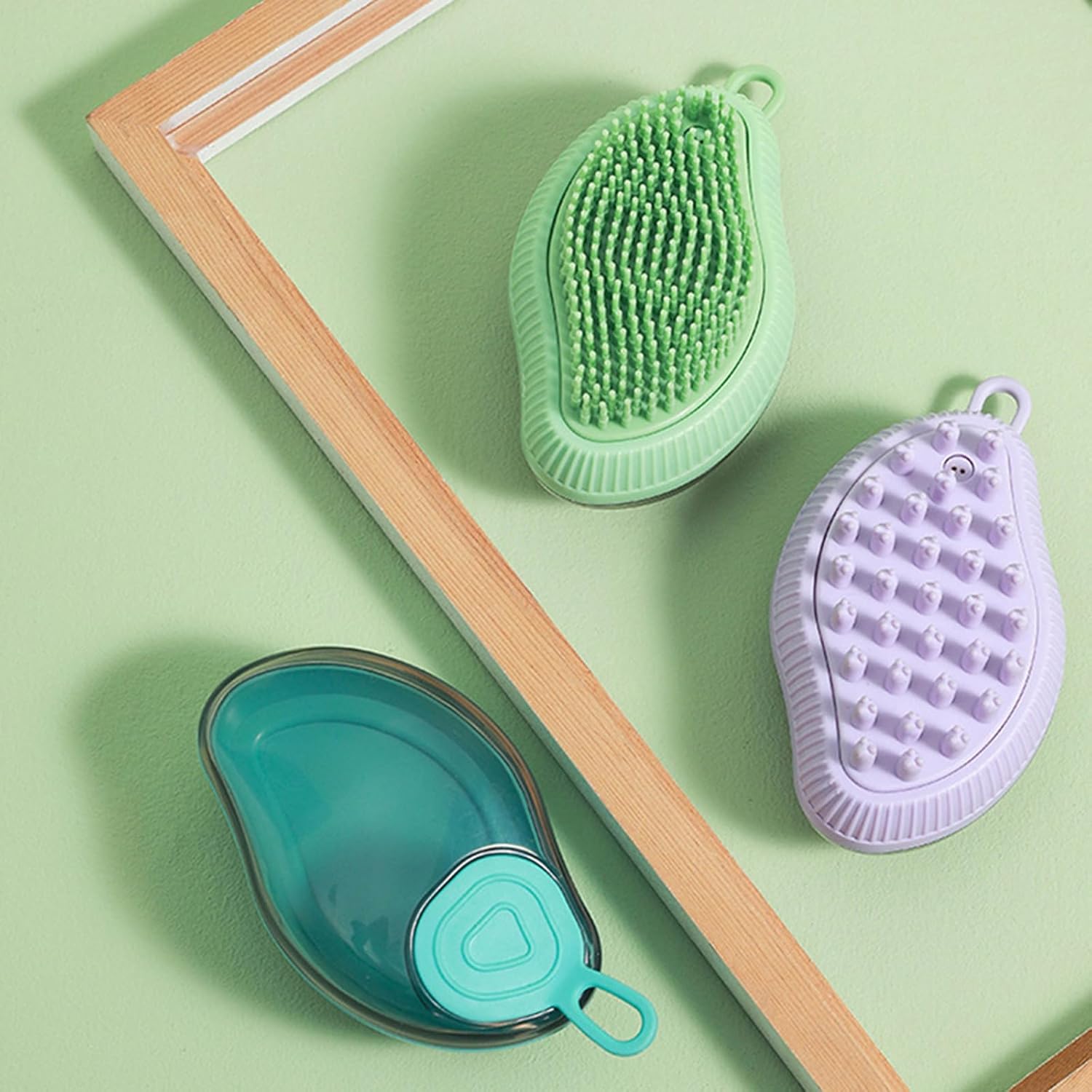 Silicone Pet Bath Brush Shampoo Dispenser Grooming Tool