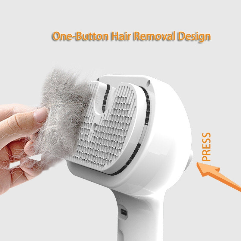 Self-Cleaning Pet Comb Hair Remover With Dematting Tool