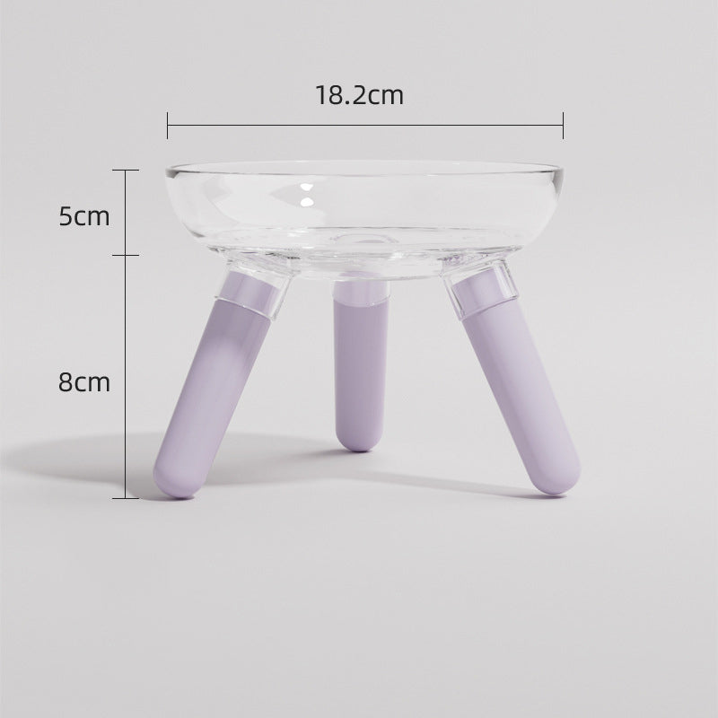 Pet Anti-Knock Transparent Glass Feeding Water Bowl