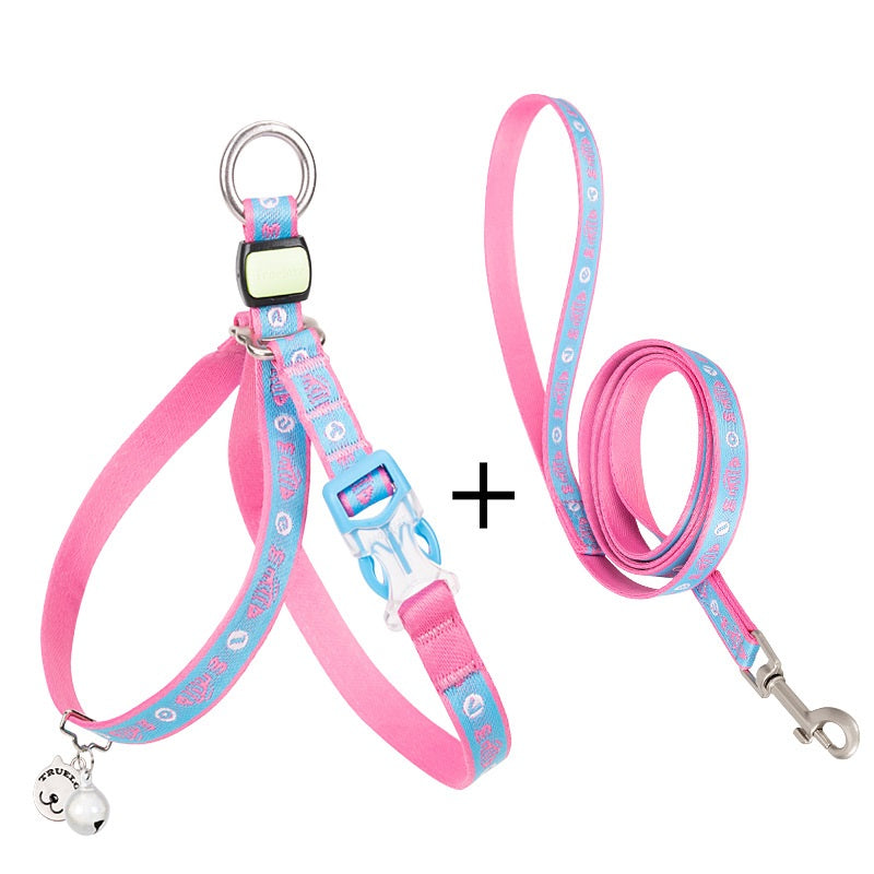 Pet Harness Vest With Bell And Adjustable Leash