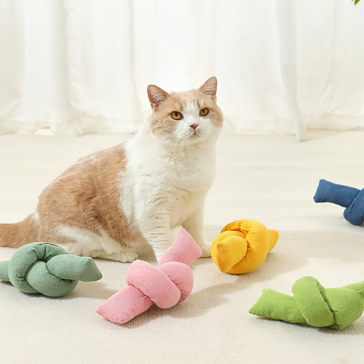Interactive Pet Rope Toy Knotted Chew Tug Natural Cotton