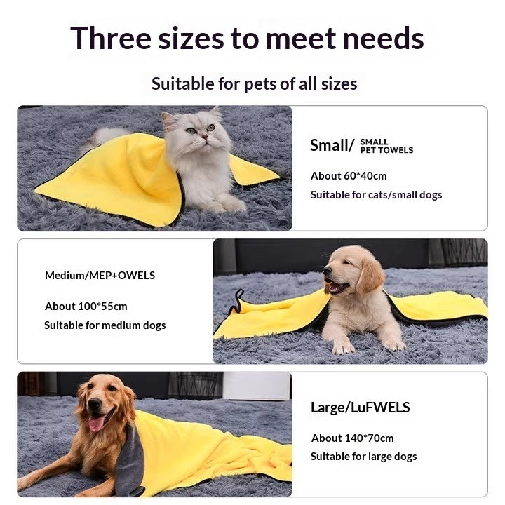 Pet Super Absorbent Quick-Dry Bath Towel Microfiber Sheet