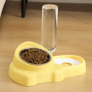 Pet Multifunctional Feeding Bowl Stainless Steel Set Premium Gray