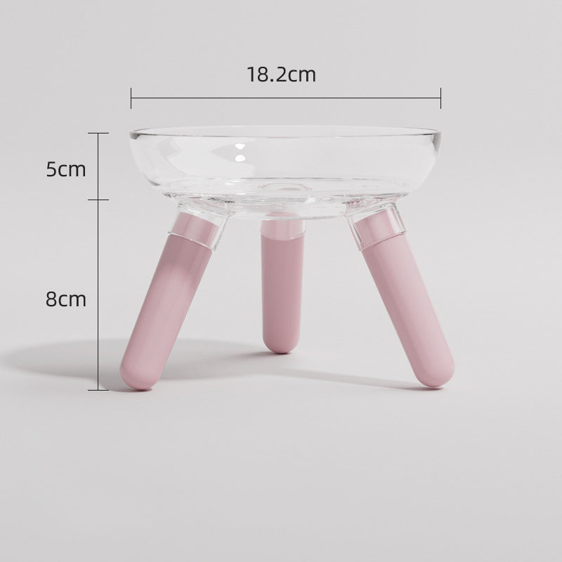 Pet Anti-Knock Transparent Glass Feeding Water Bowl