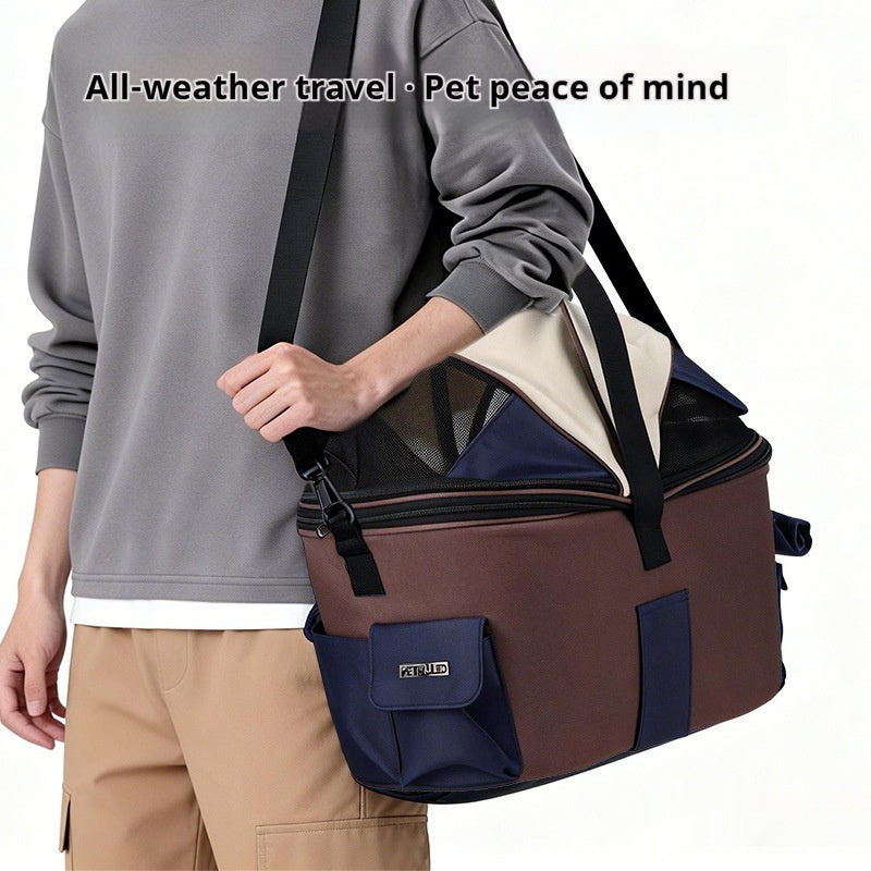 Foldable Canvas Pet Carrier Bag For Rear Seat