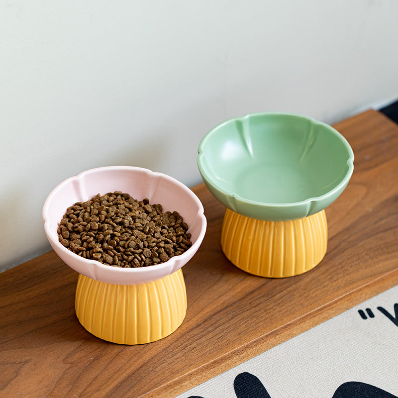 Pet Macaron Candy Color Ceramic Feeding Bowl