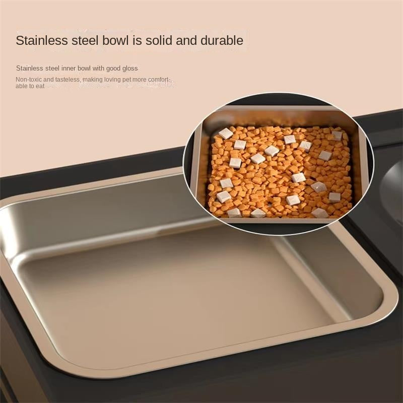 Adjustable Height Pet Double Stainless Feeding Bowl Stand