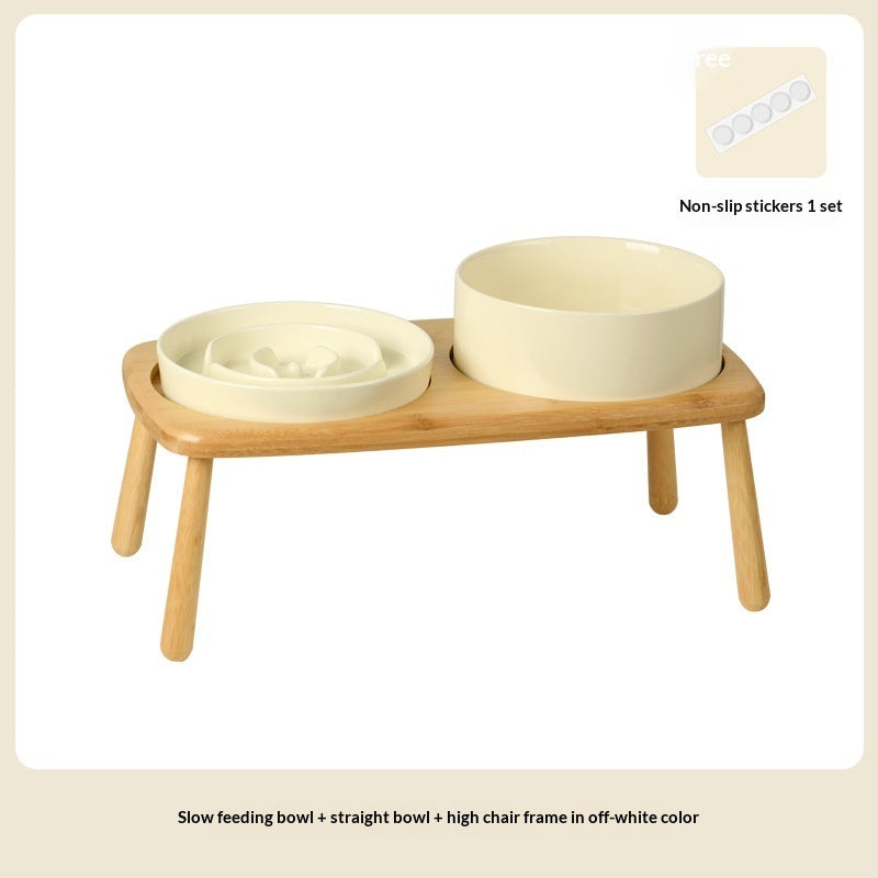 Pet Ceramic Slow Feeding Anti-Choking Tip-Proof Bowl