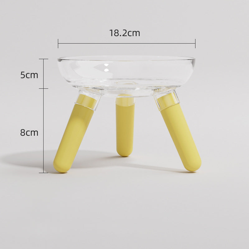 Pet Anti-Knock Transparent Glass Feeding Water Bowl