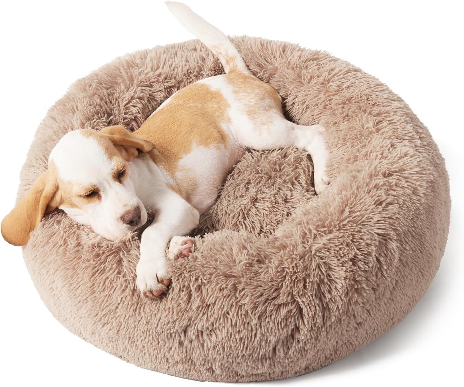 Pet Solid Color Non-Slip Round Plush Bed