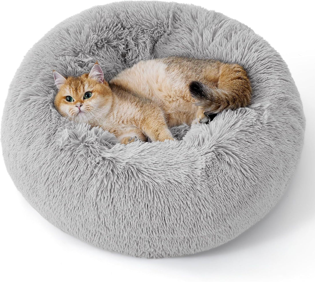 Pet Solid Color Non-Slip Round Plush Bed