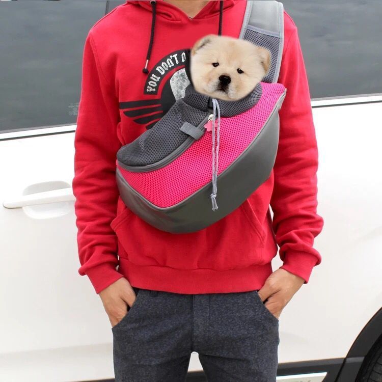 Outdoor Travel Mesh Pet Carrier Single Shoulder Sling Bag