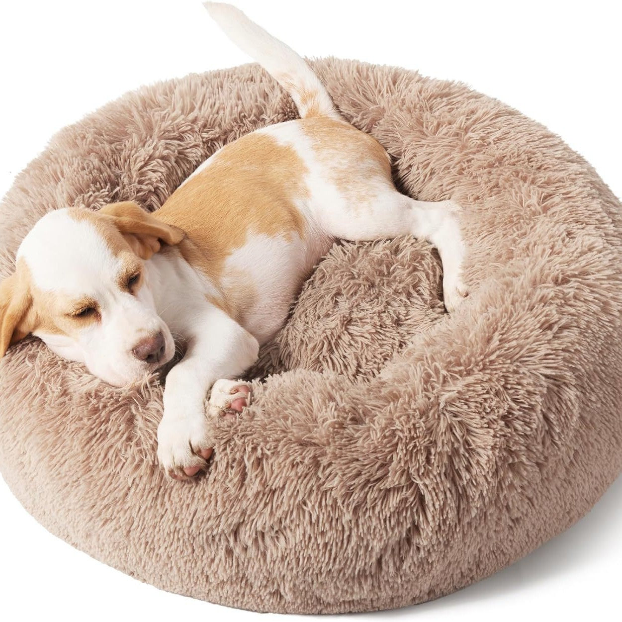 Pet Solid Color Non-Slip Round Plush Bed