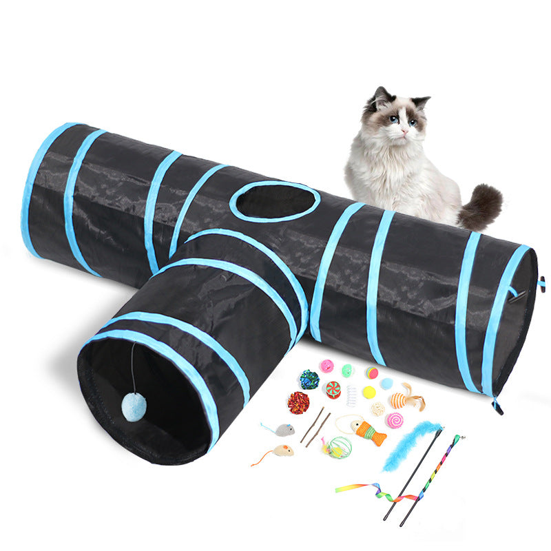 Foldable Pet Tunnel Climbing Path Toy Set