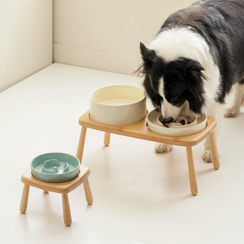 Pet Ceramic Slow Feeding Anti-Choking Tip-Proof Bowl
