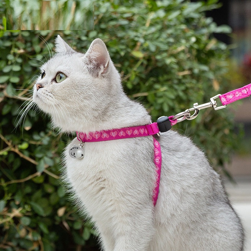 Pet Harness Vest With Bell And Adjustable Leash
