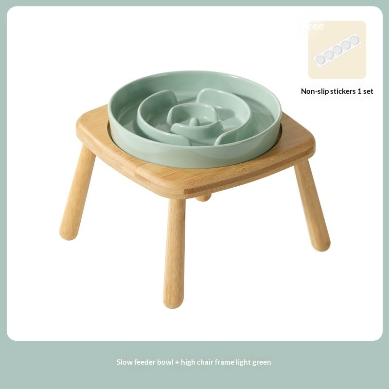 Pet Ceramic Slow Feeding Anti-Choking Tip-Proof Bowl